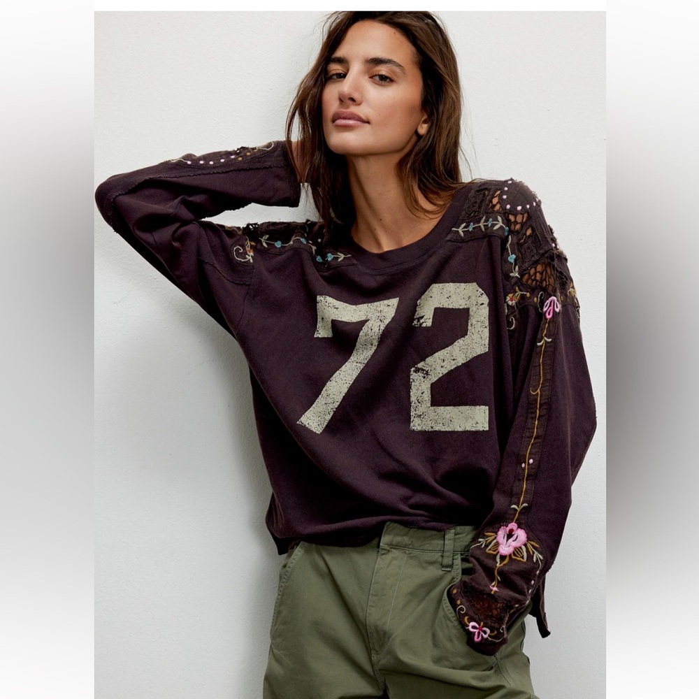 Free People We The Free Lilith Tee-Chocolate-M-NWT